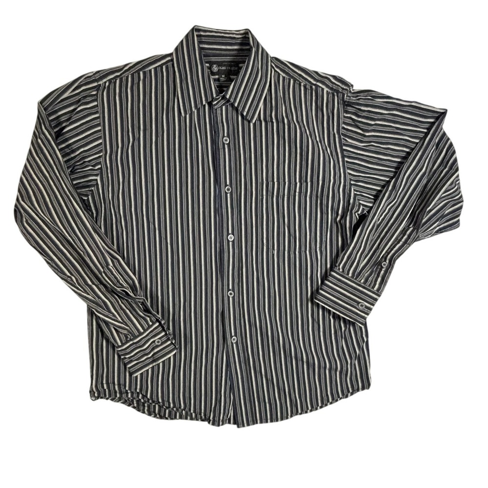 Oleg Cassini Mens Striped‎ Long Sleeve Button Down Shirt Size Medium